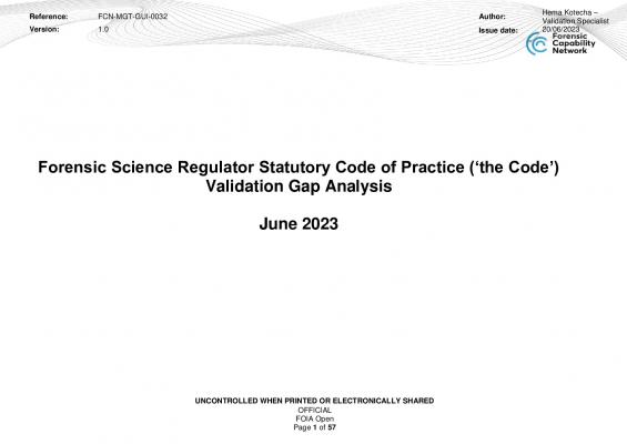 FCN-MGT-GUI-0032 FSR Code of Practice (‘the Code’) Validation Gap Analysis June 2023 v1.0 (1).pdf