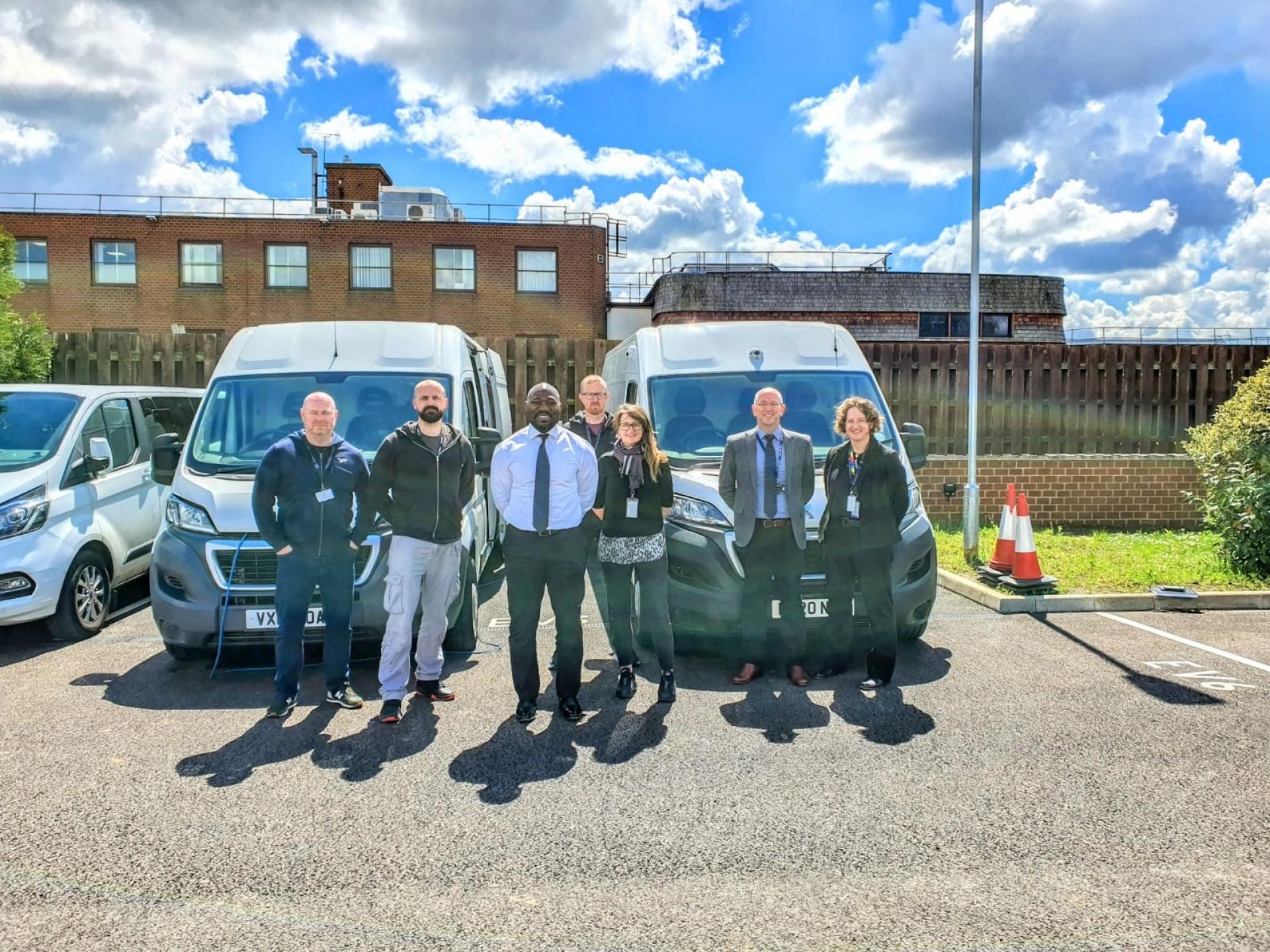 Bedfordshire's team with PCC Festus Akinbusoye