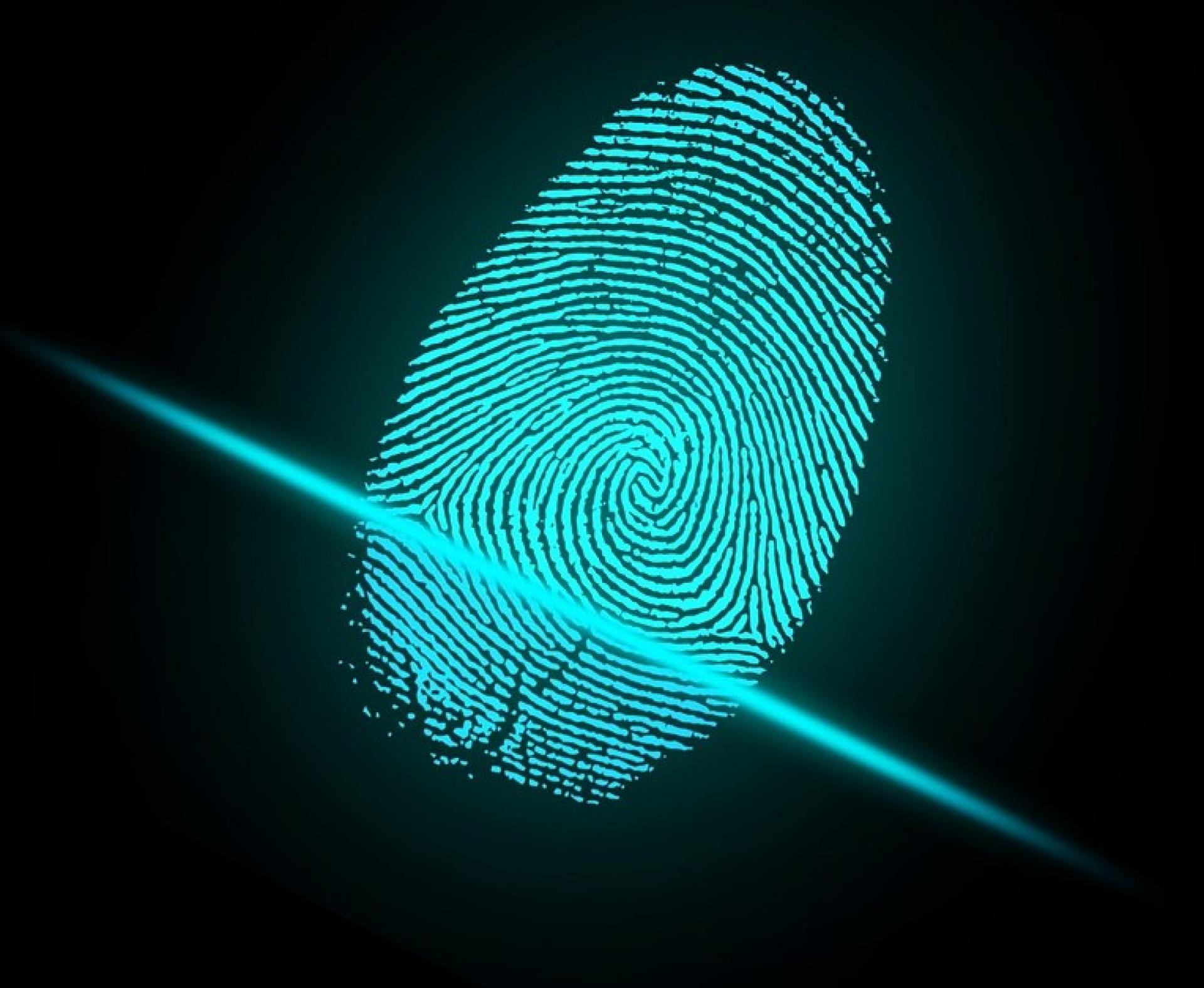 fingerprint blue light