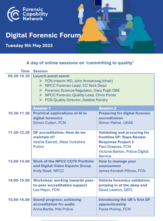 Agenda for FCN Digital Forensic Forum